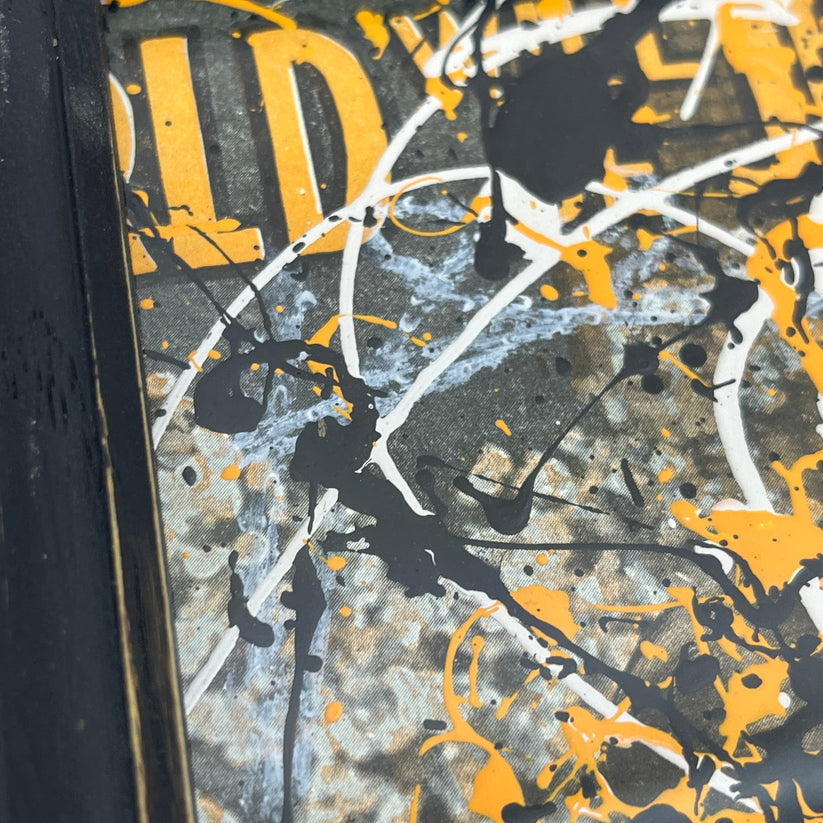 Abstract Mixed Media Painting 'OVER ANTIQUE SHEET MUSIC TG9' - Original Framed Abstract Art Painting Sam Lewis