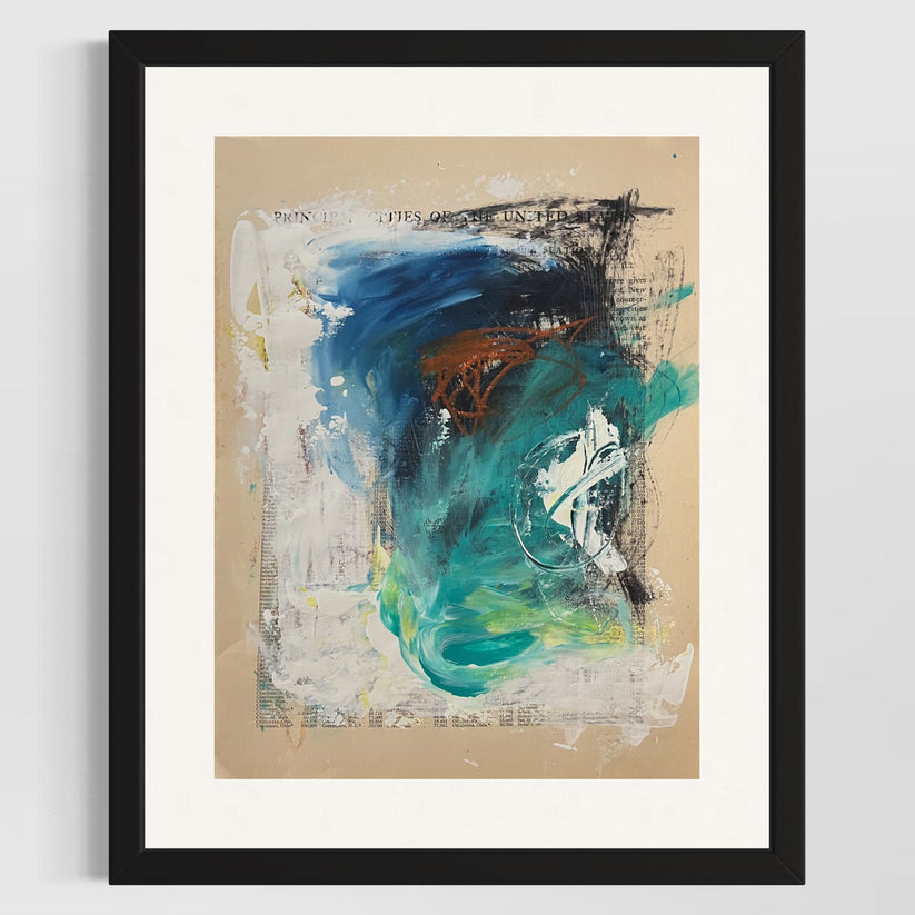 Abstract Mixed Media Painting 'WANDERLUST SERIES #10' - Original Mixed Media Abstract Art Painting Sam Lewis