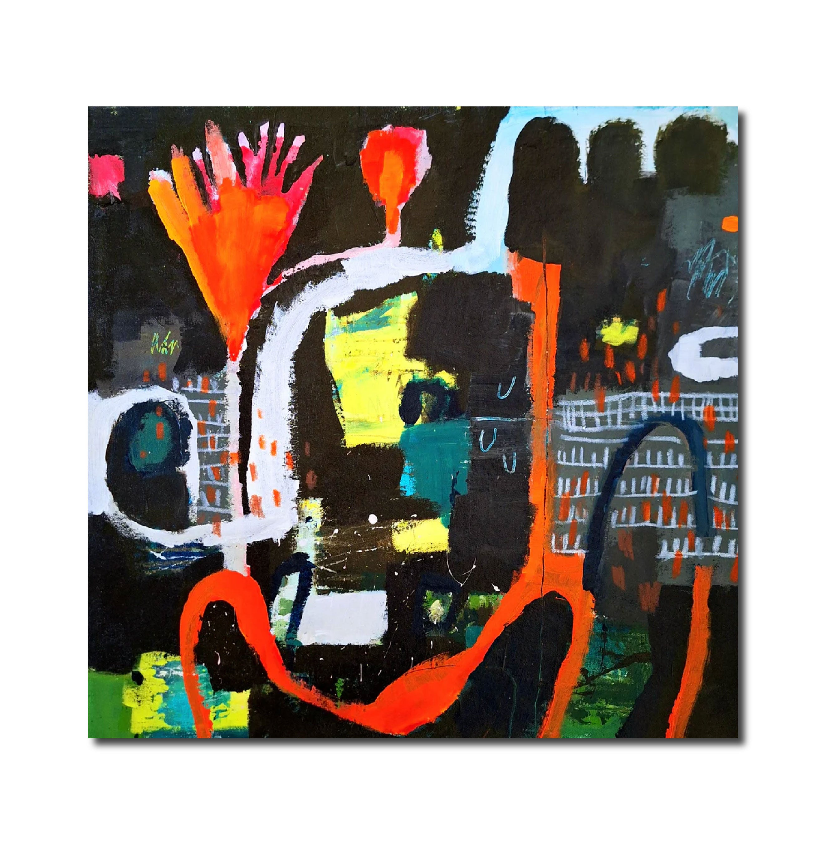 Abstract Mixed Media 'THE PATH BACK HOME' - Acrylic & Mixed Media Jane Beaumont