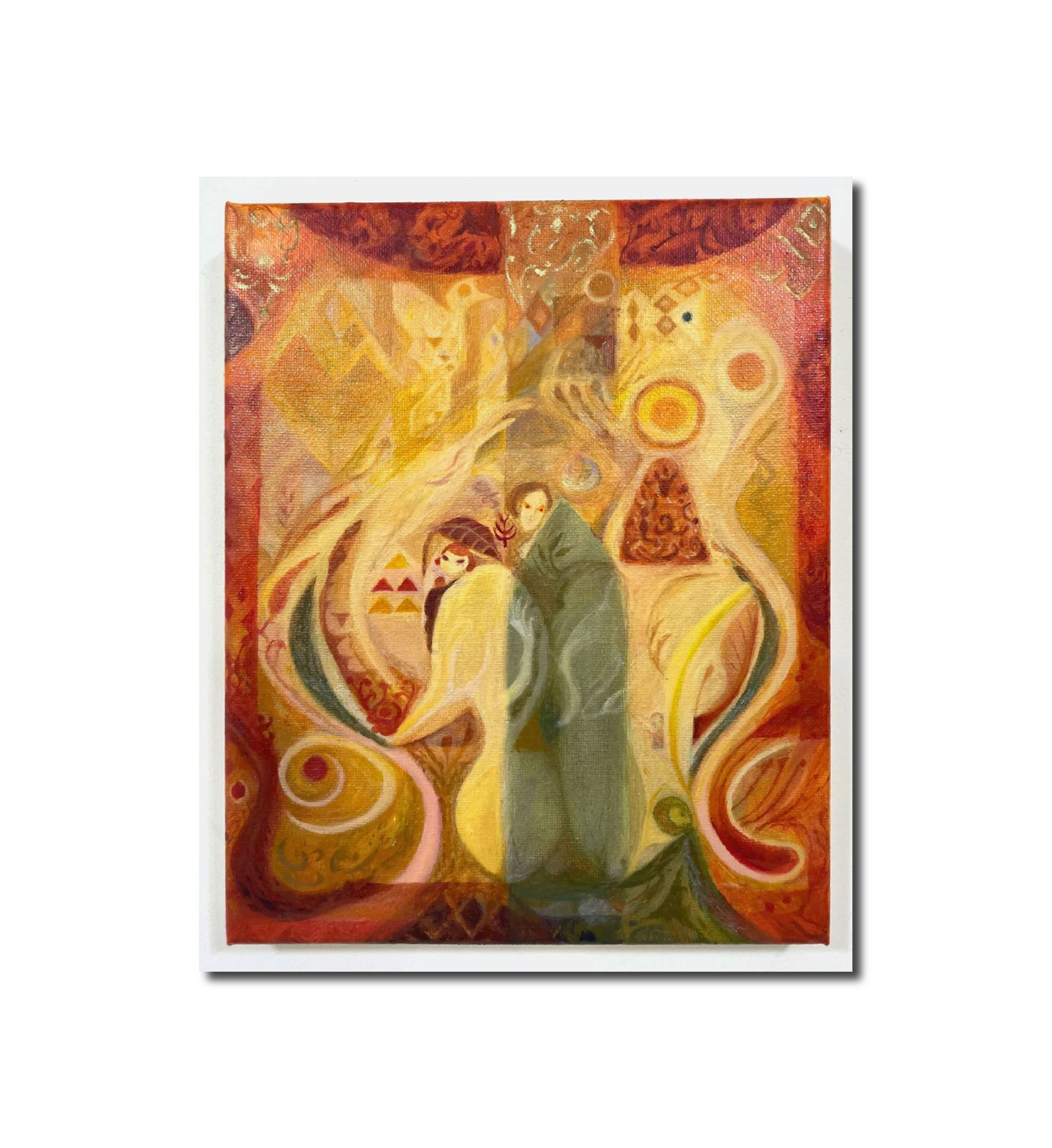 Abstract Contemporary Geometric Oil Painting Solstice Kahori Kamiya