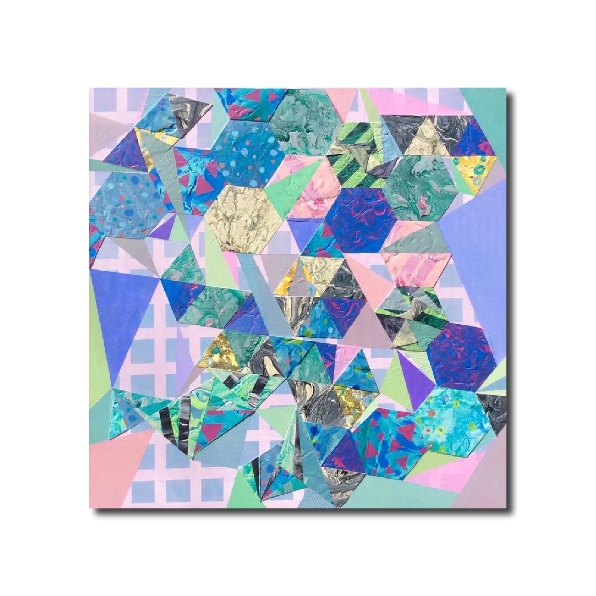 Abstract Geometric Painting 'CLUSTER 4' - Acrylic on Canvas Katherine Adkins