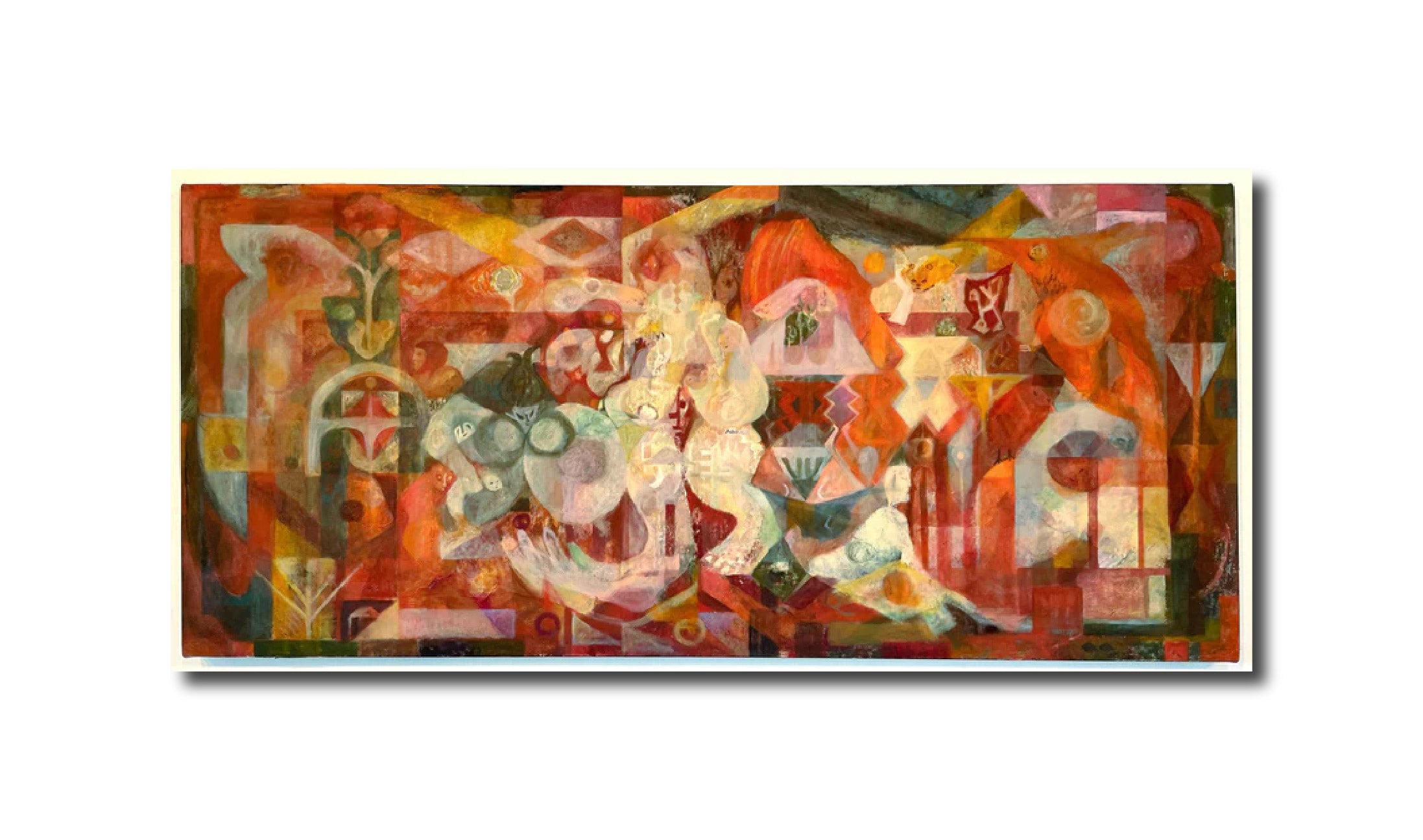 Abstract Contemporary Geometric Oil Painting Spirited Nurture Kahori Kamiya