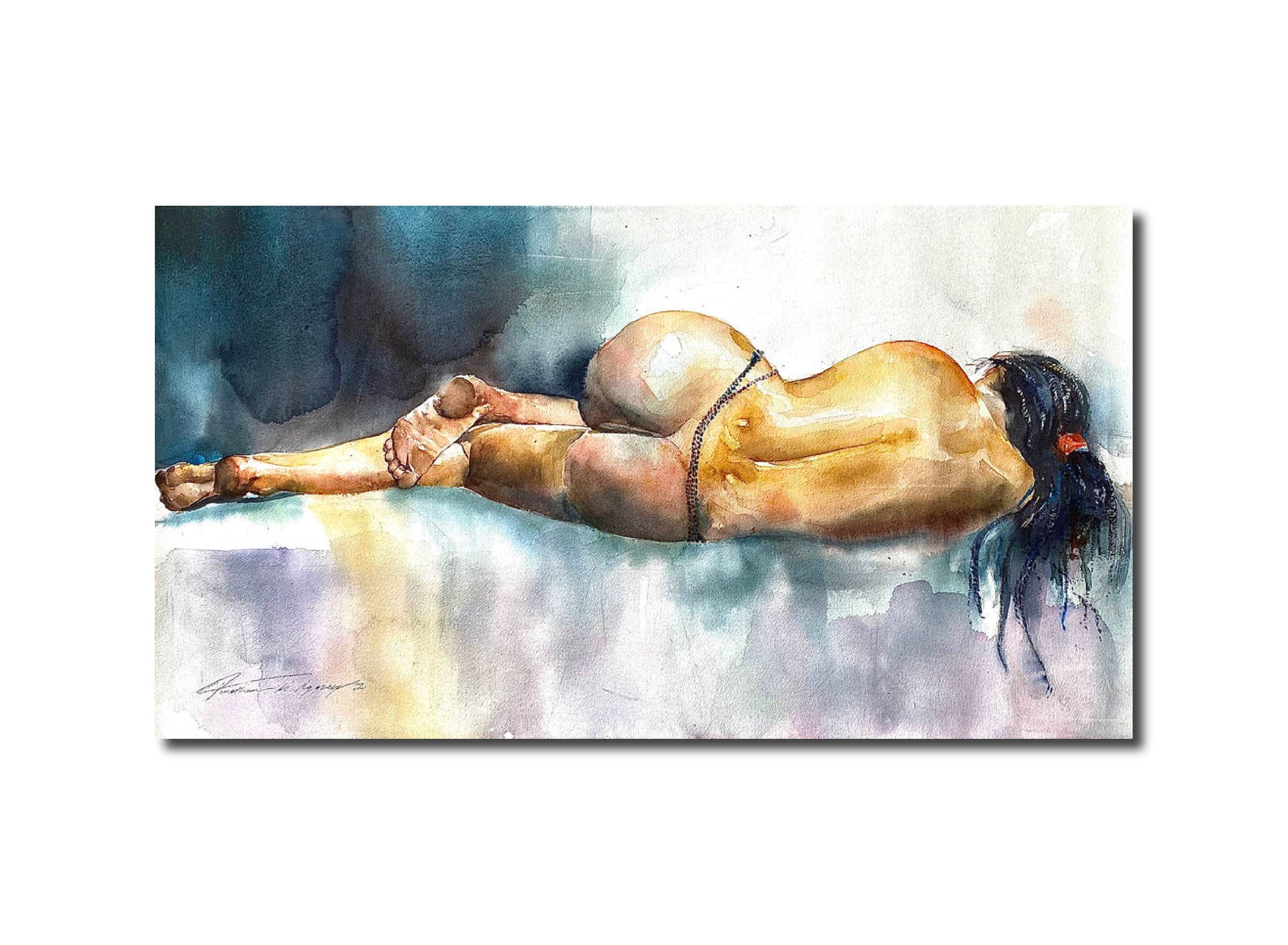 Painting 'ASABEA' - Watercolour Jonathan Kwegyir Aggrey