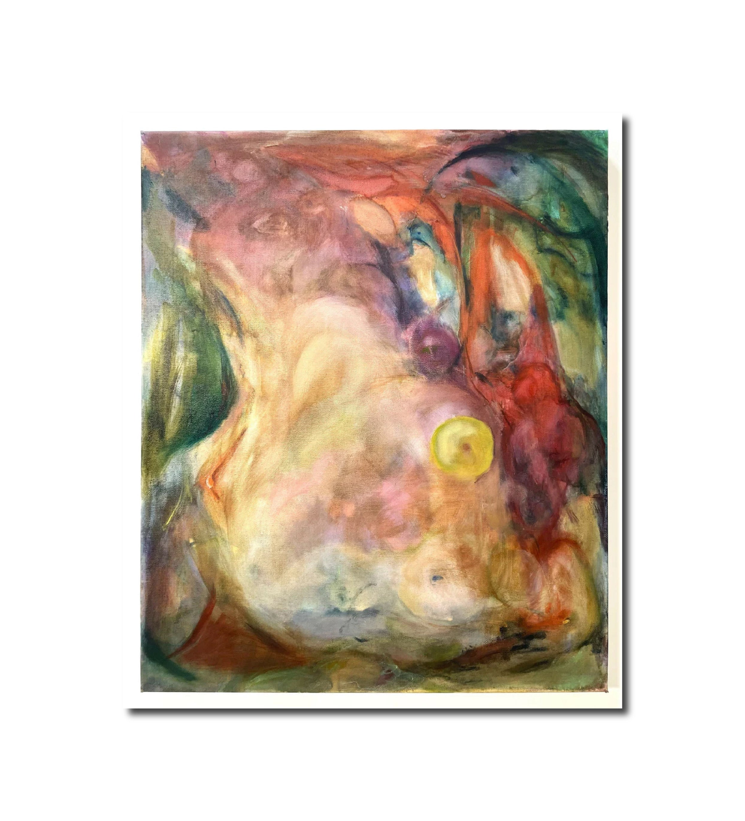 Abstract Contemporary Geometric Oil Painting Grapefruit Synchronize Kahori Kamiya