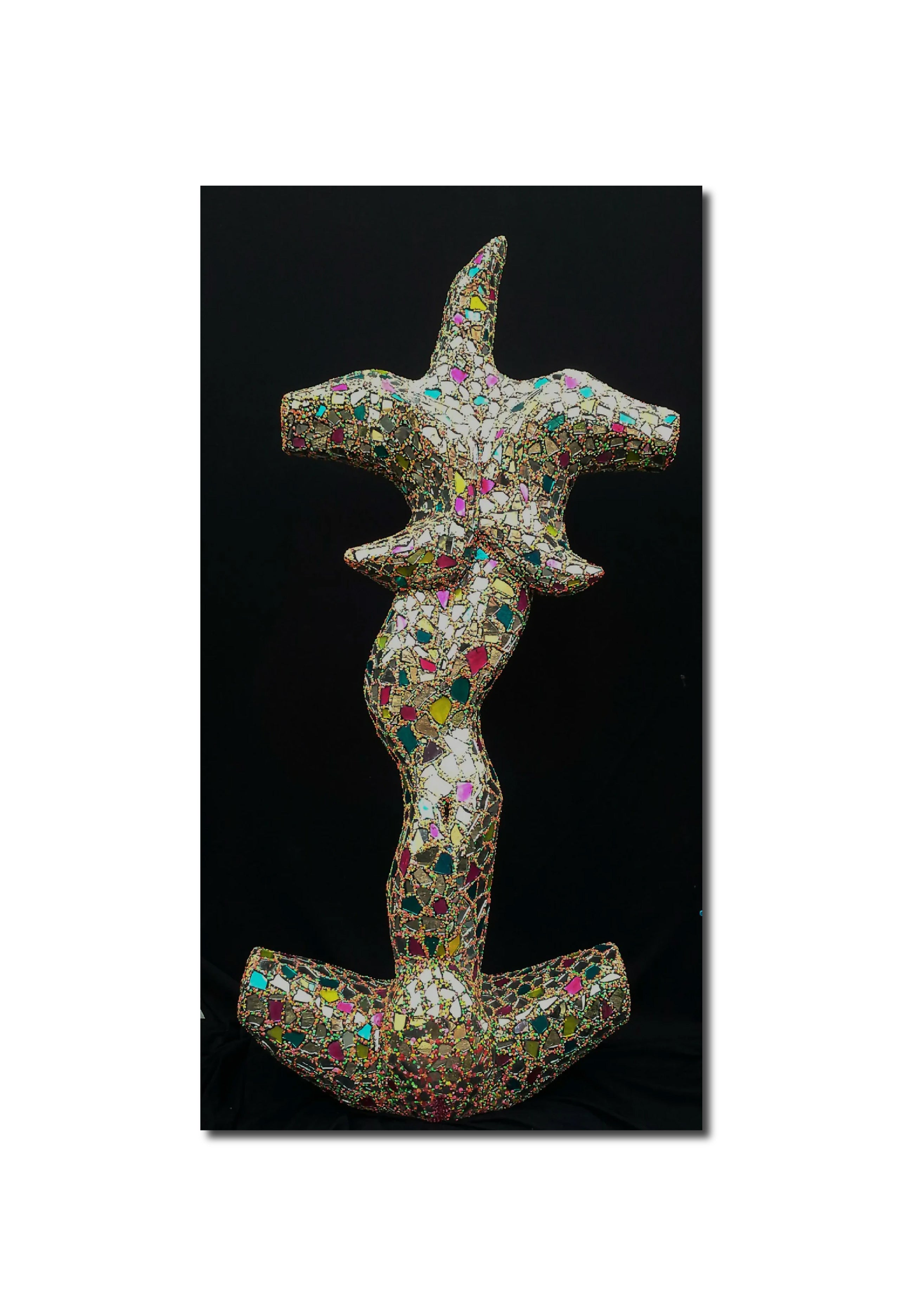 Figurative Mixed Media Mosaic Sculpture “ Warrior Queen “ ( mother of all battles ) Andru Fijalkowski