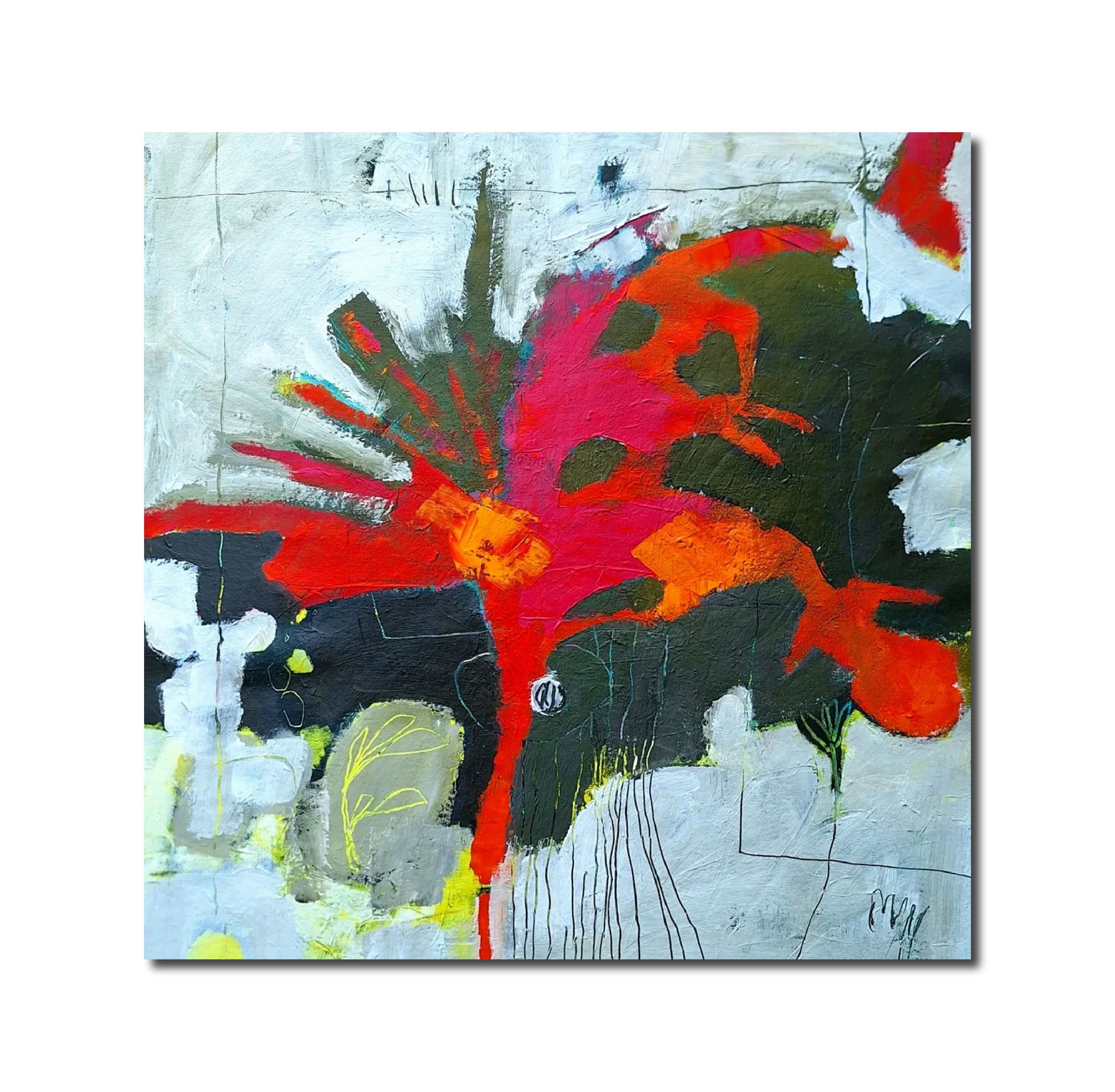 Abstract Mixed Media 'GO ON, INSPIRE ME' - Acrylic & Mixed Media Jane Beaumont