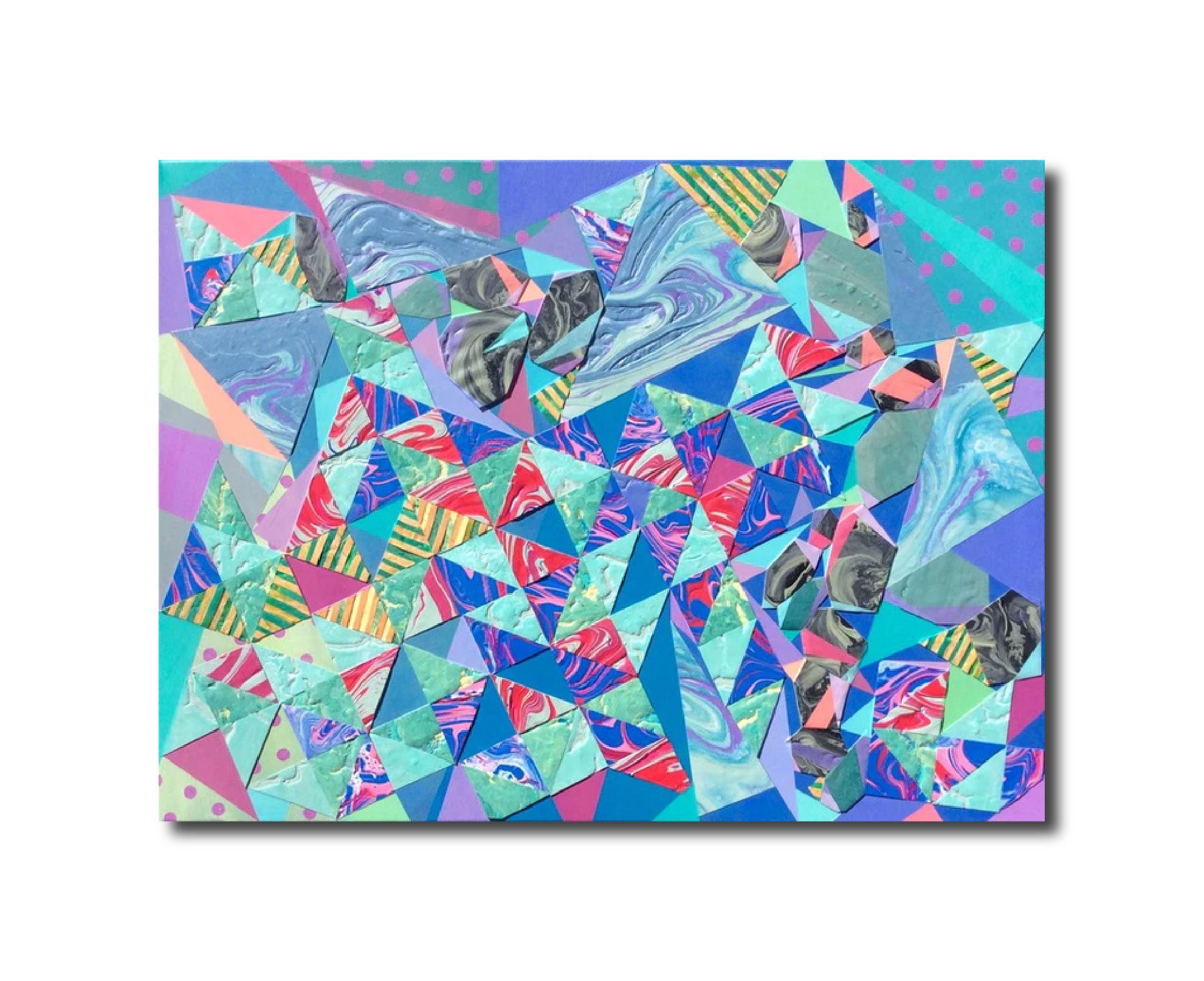 Abstract Geometric Painting 'CLUSTER 1' - Acrylic on Canvas Katherine Adkins