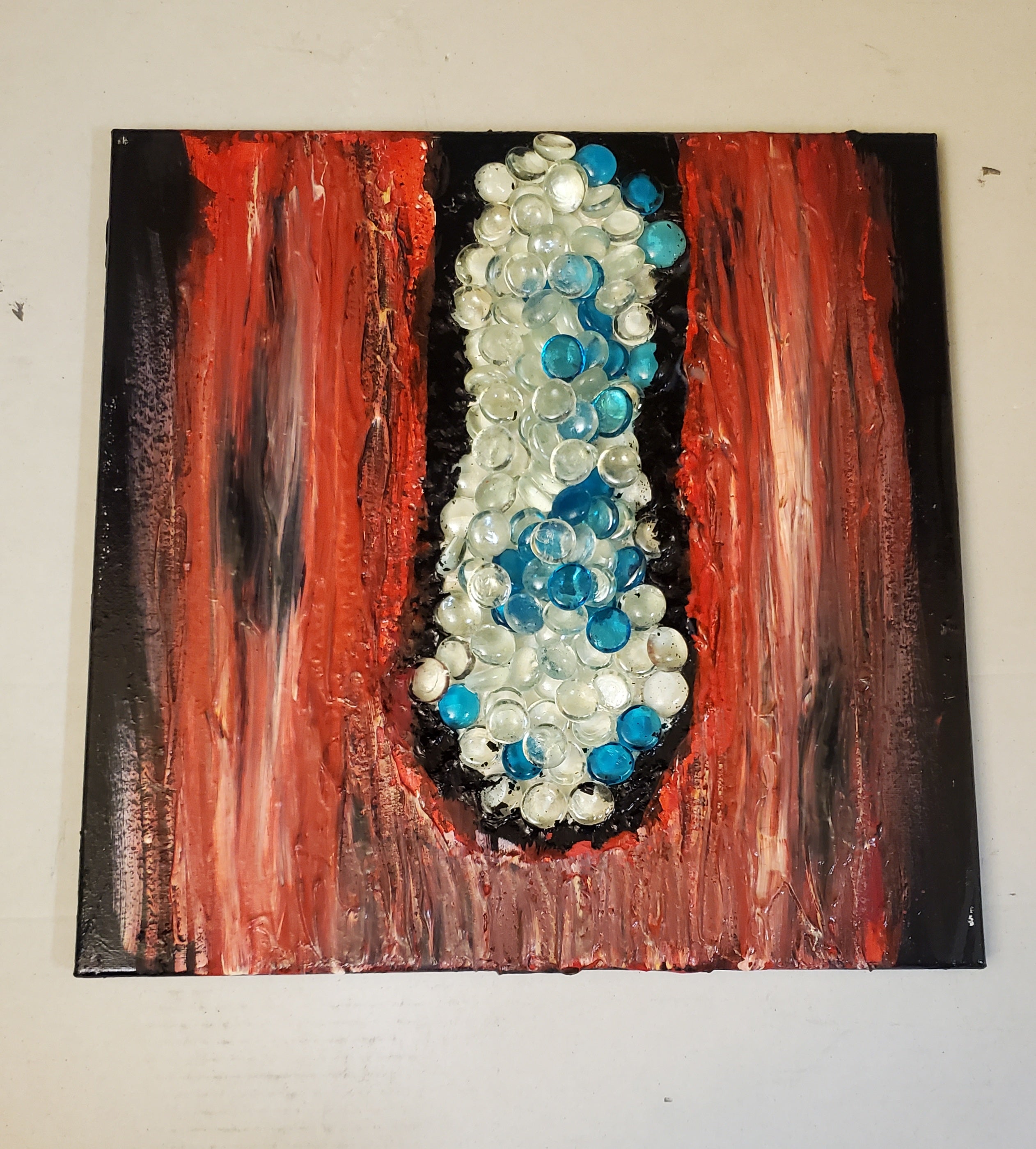 Acrylic Painting 'ON THE INSIDE WALL' - Acrylic, Object, and Mixed Media on Canvas Ulani Curry