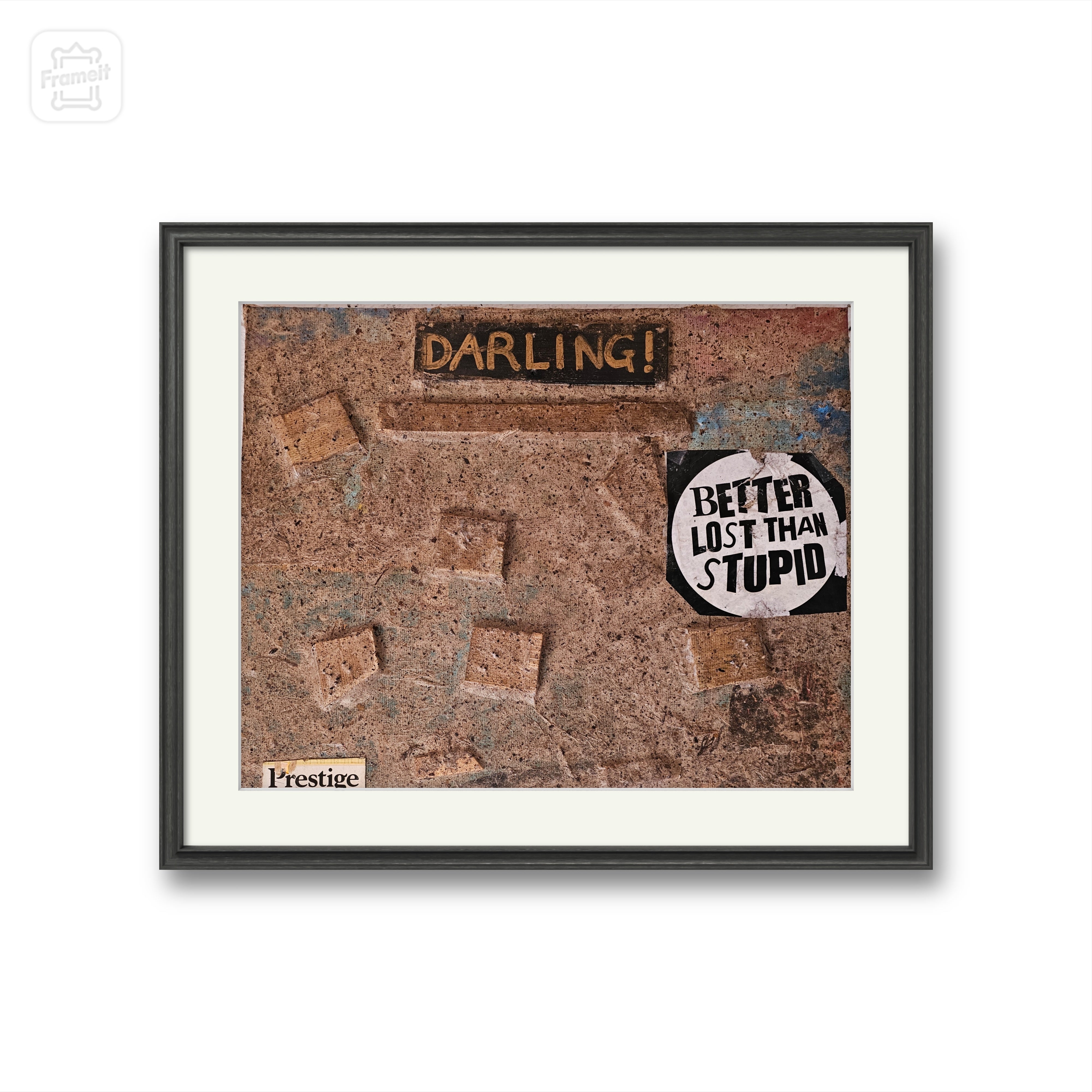 Abstract 'DARLING' - Mixed media handmade paper cuttings, latex on canvas Christopher Stone