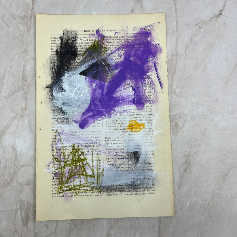 Abstract Mixed Media Painting '1861 PAPER SIGNED #10' - Original Mixed Media Abstract Art Painting Sam Lewis