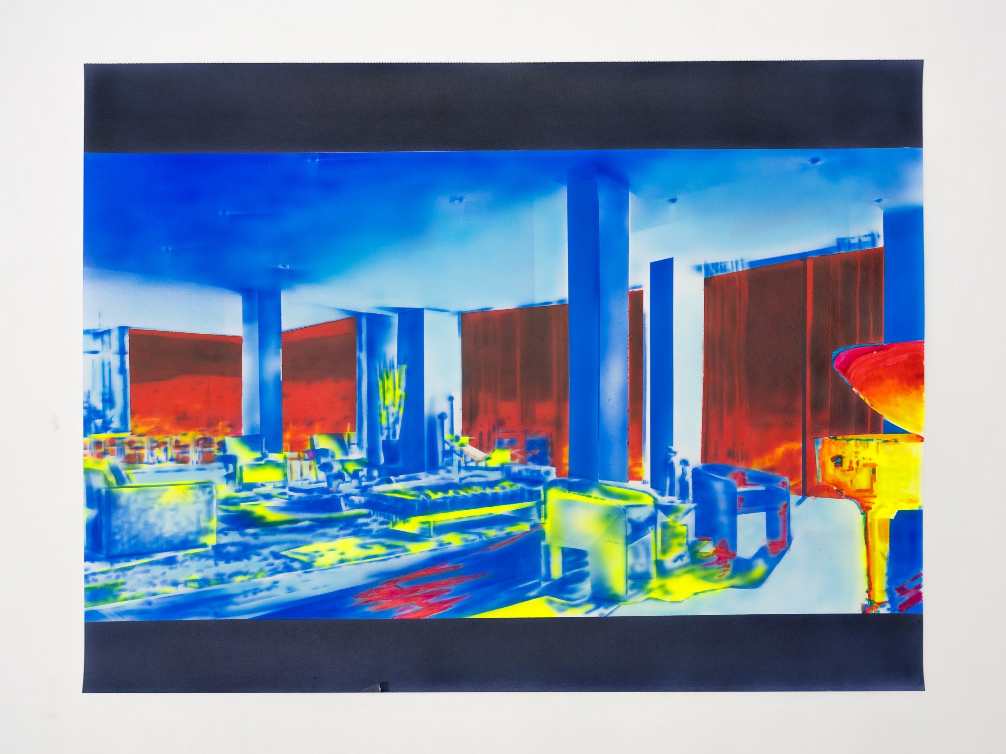 Abstract Contemporary Digital Figurative Psychedelic Surrealism 'ONELA (LIVING ROOM)' Michael Shaw