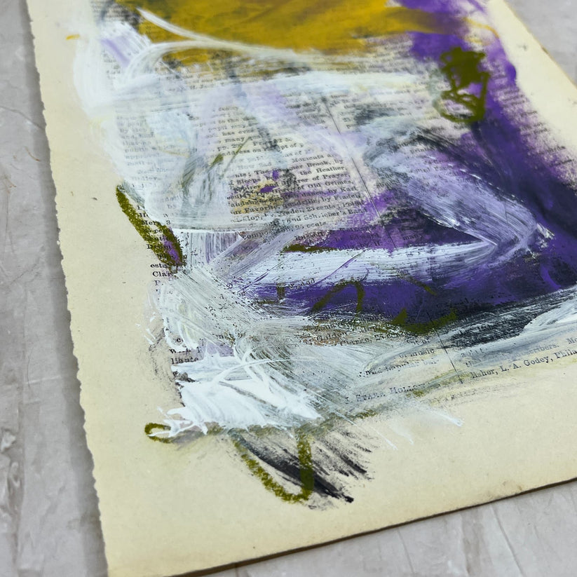 Abstract Mixed Media Painting '1861 PAPER SIGNED #21' - Original Mixed Media Abstract Art Painting Sam Lewis