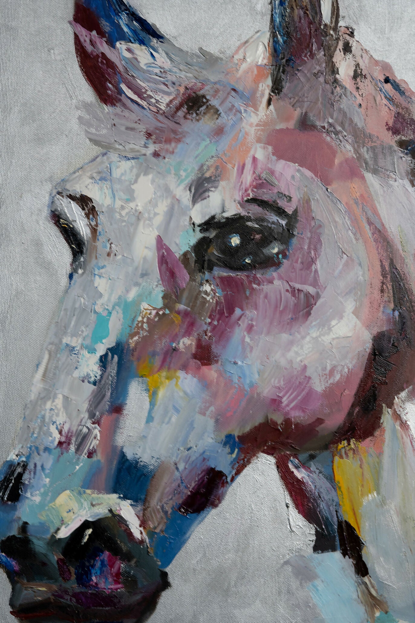 Oil Painting Colourful Horse Animals Art Alina Odwyer