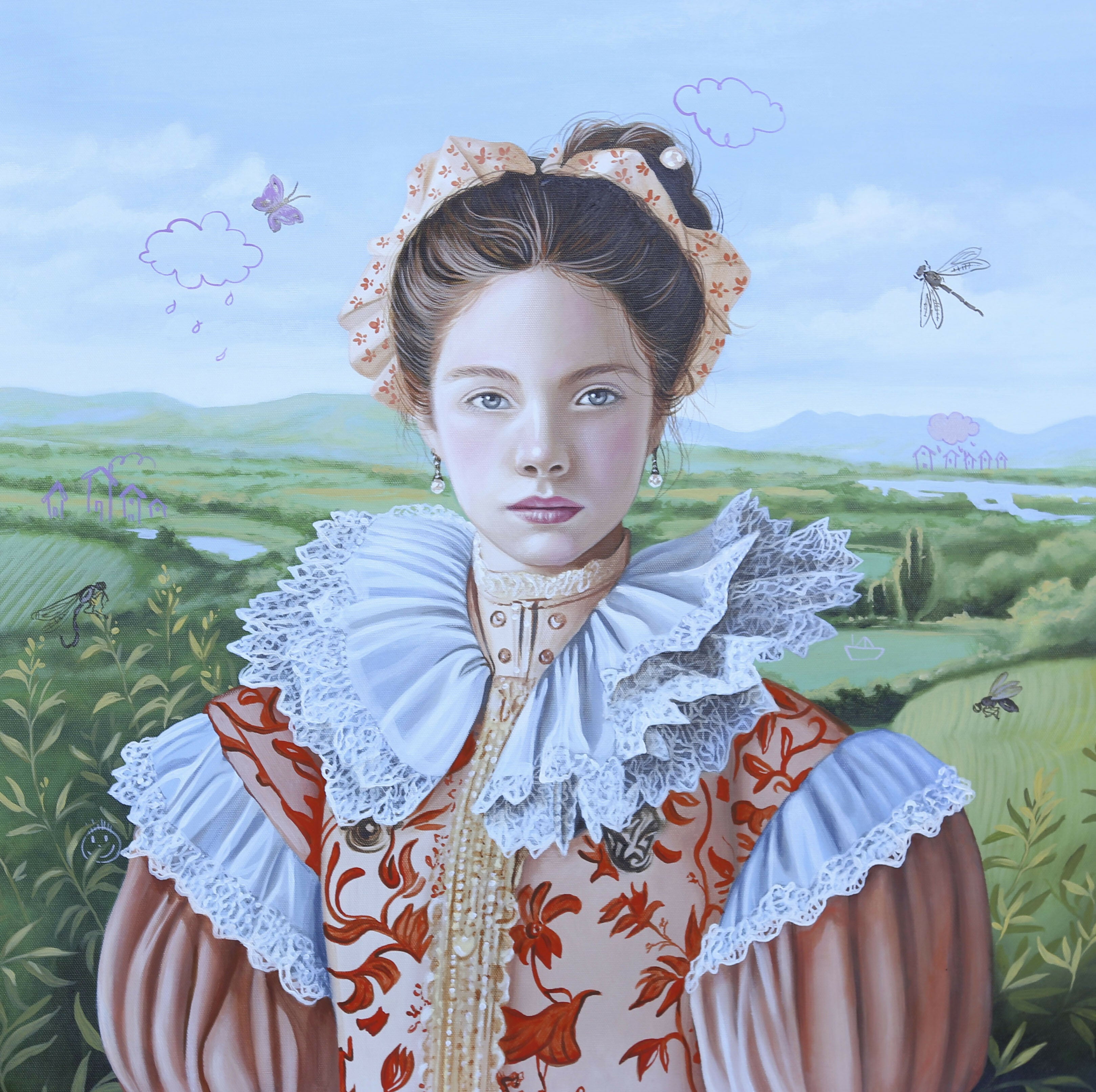 Acrylic Art Contemporary Figurative Painting Surrealism Surrealist A Butterfly in the Cloud Carlos Gamez de Francisco