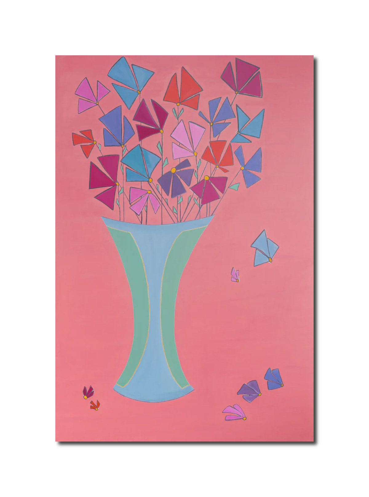Abstract Contemporary Oil 'ABSTRACT FLOWERS IN A DECO VASE' Flavia Ingham