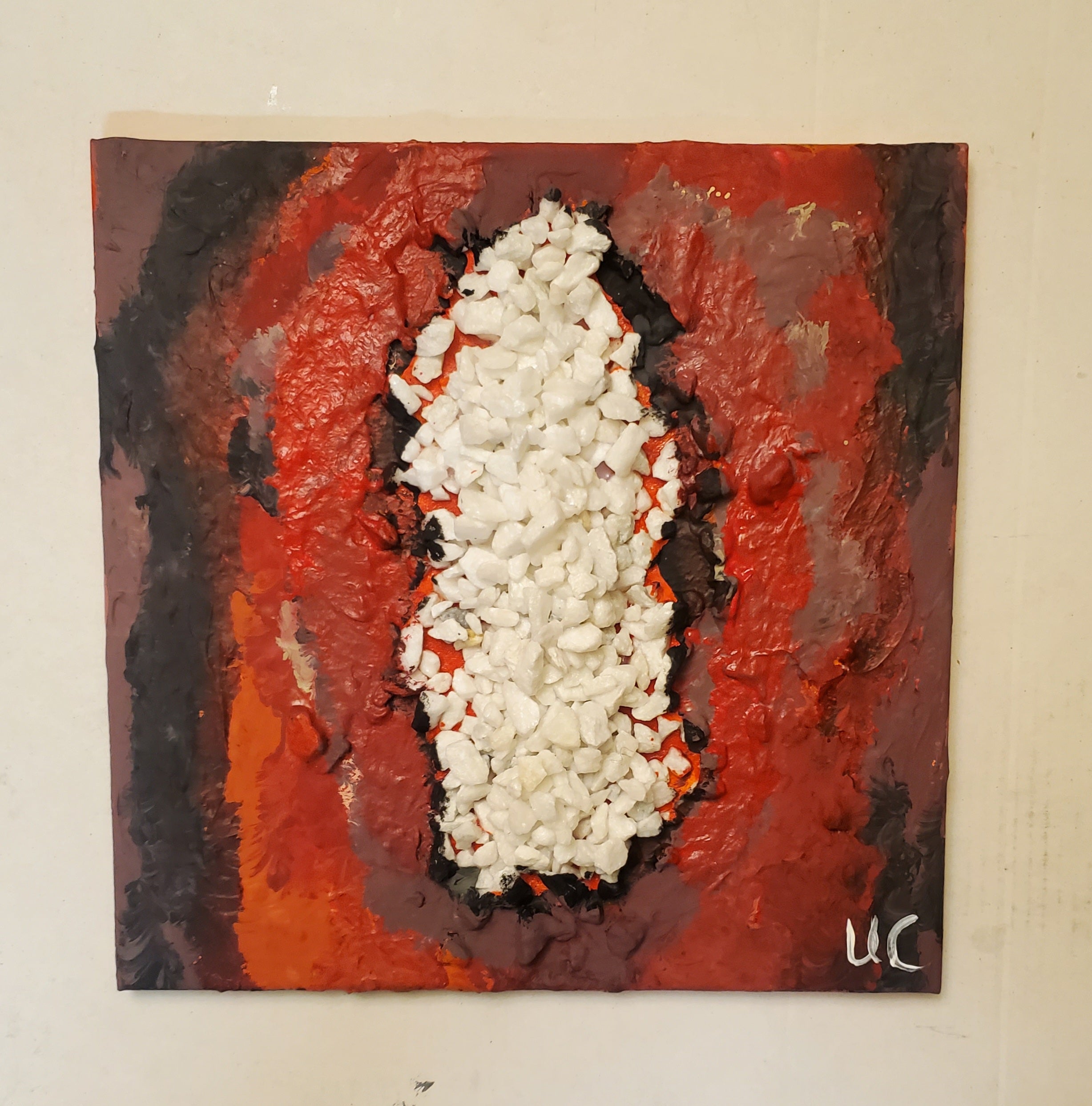 Acrylic Painting 'BETWEEN THE LAVA' - Acrylic, Object, and Mixed Media on Canvas Ulani Curry