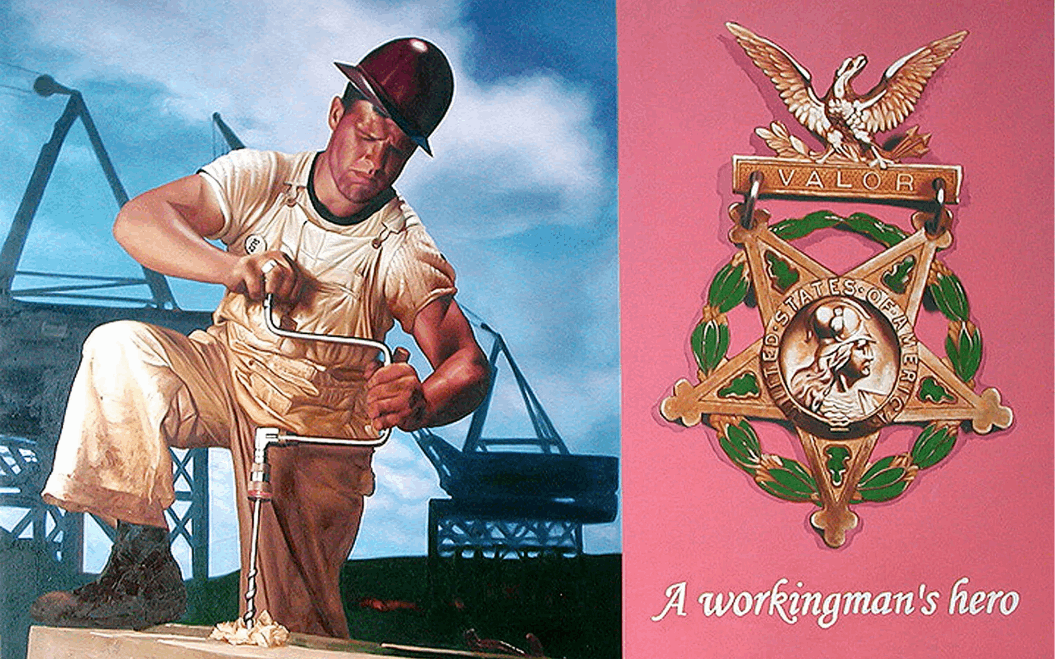 Contemporary 'A WORKINGMAN'S HERO' - Oil on Canvas Jan Bollaert
