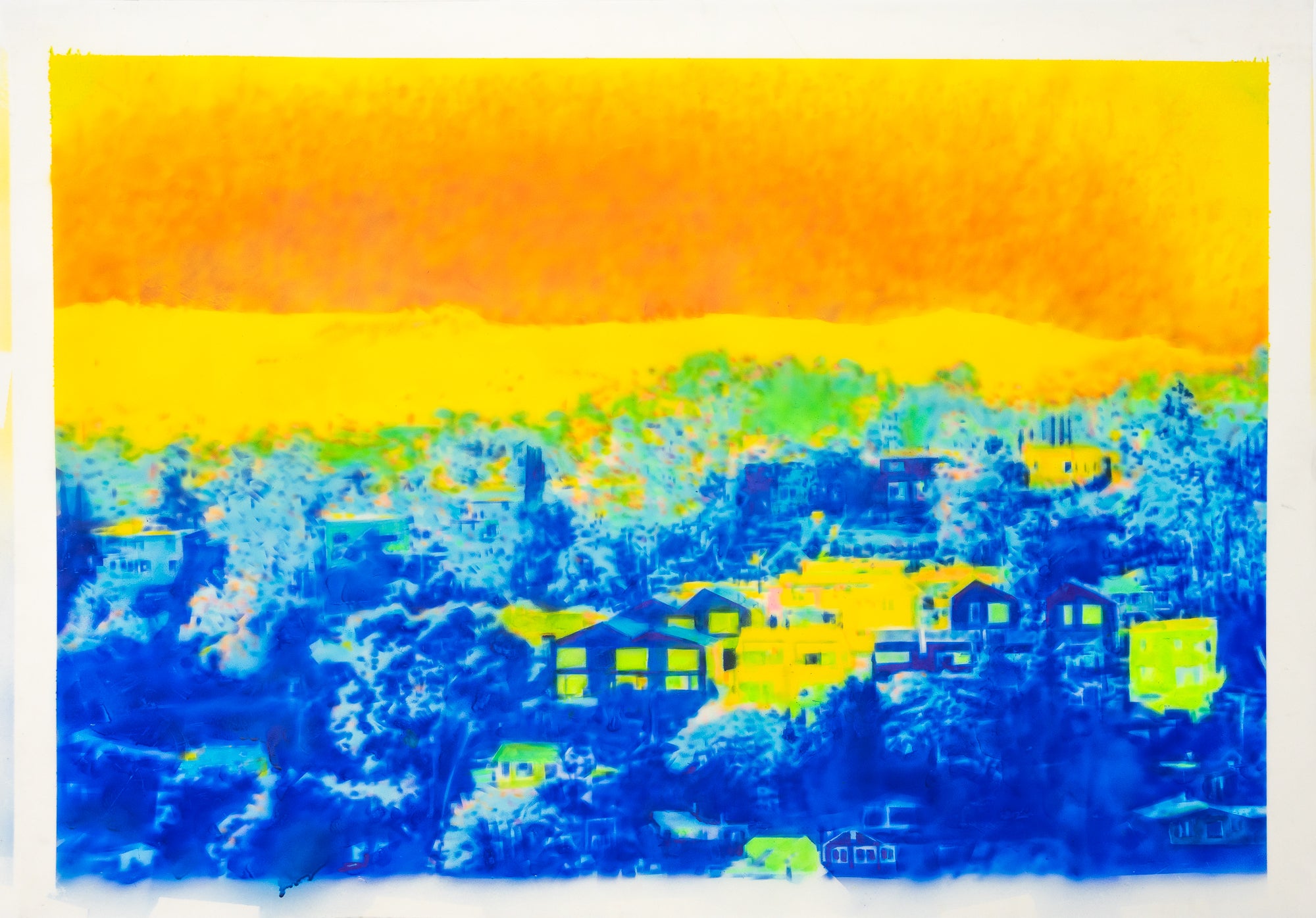 Abstract Contemporary Digital Figurative Psychedelic Surrealism 'RANDOM SHELL INVESTMENT NEIGHBORHOOD' Michael Shaw
