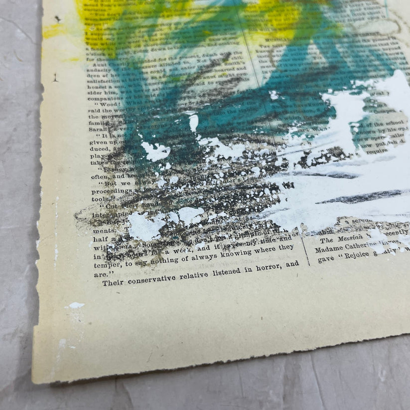 Abstract Mixed Media Painting '1861 PAPER SIGNED #23' - Original Mixed Media Abstract Art Painting Sam Lewis