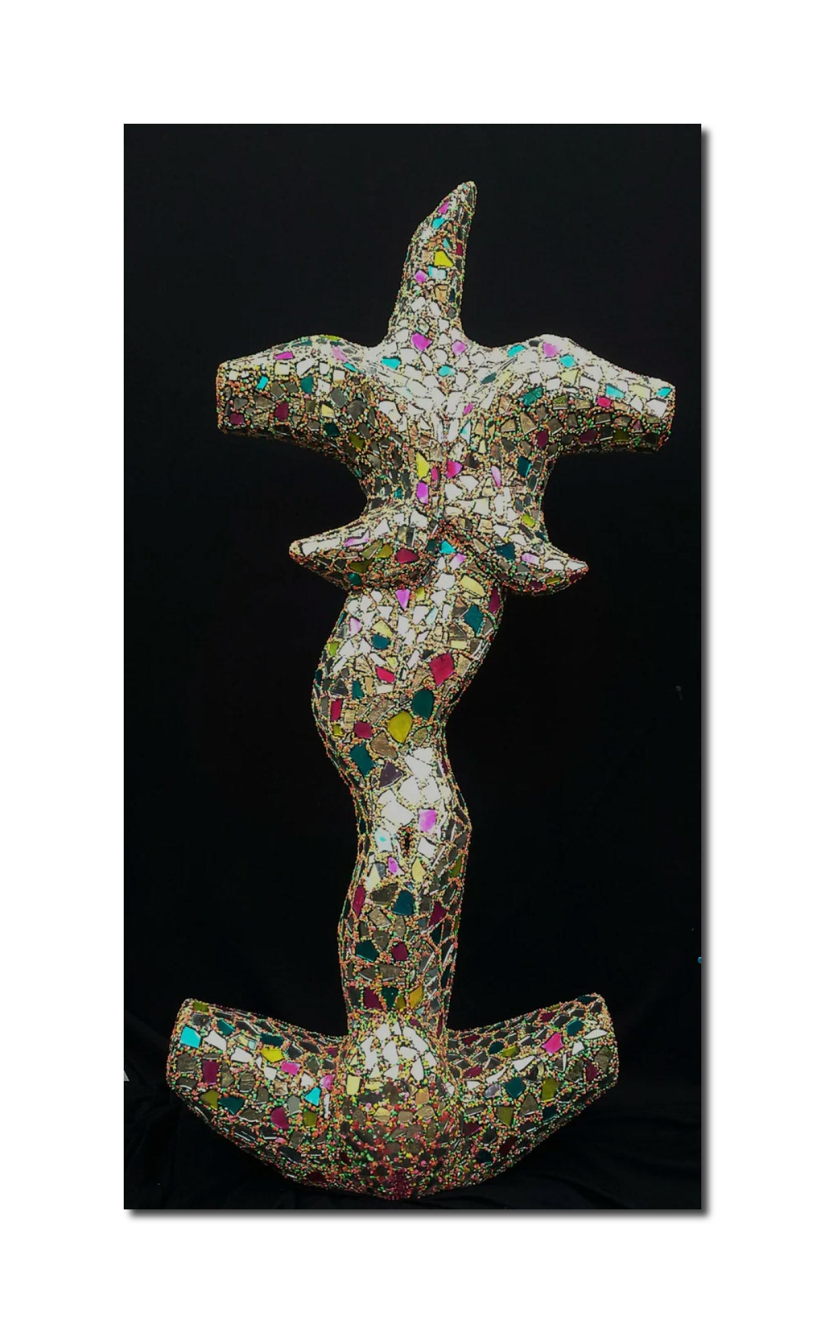 Figurative Mixed Media Mosaic Sculpture “ Warrior Queen “ ( mother of all battles ) Andru Fijalkowski