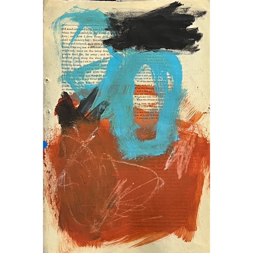 Abstract Mixed Media Painting '1861 PAPER SIGNED #14' - Original Mixed Media Abstract Art Painting Sam Lewis