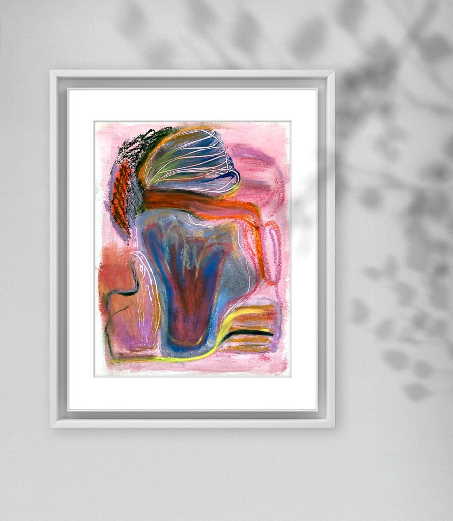 Abstract Contemporary Ink 'PÉTALE' Mixed Techniques Nina Fourton