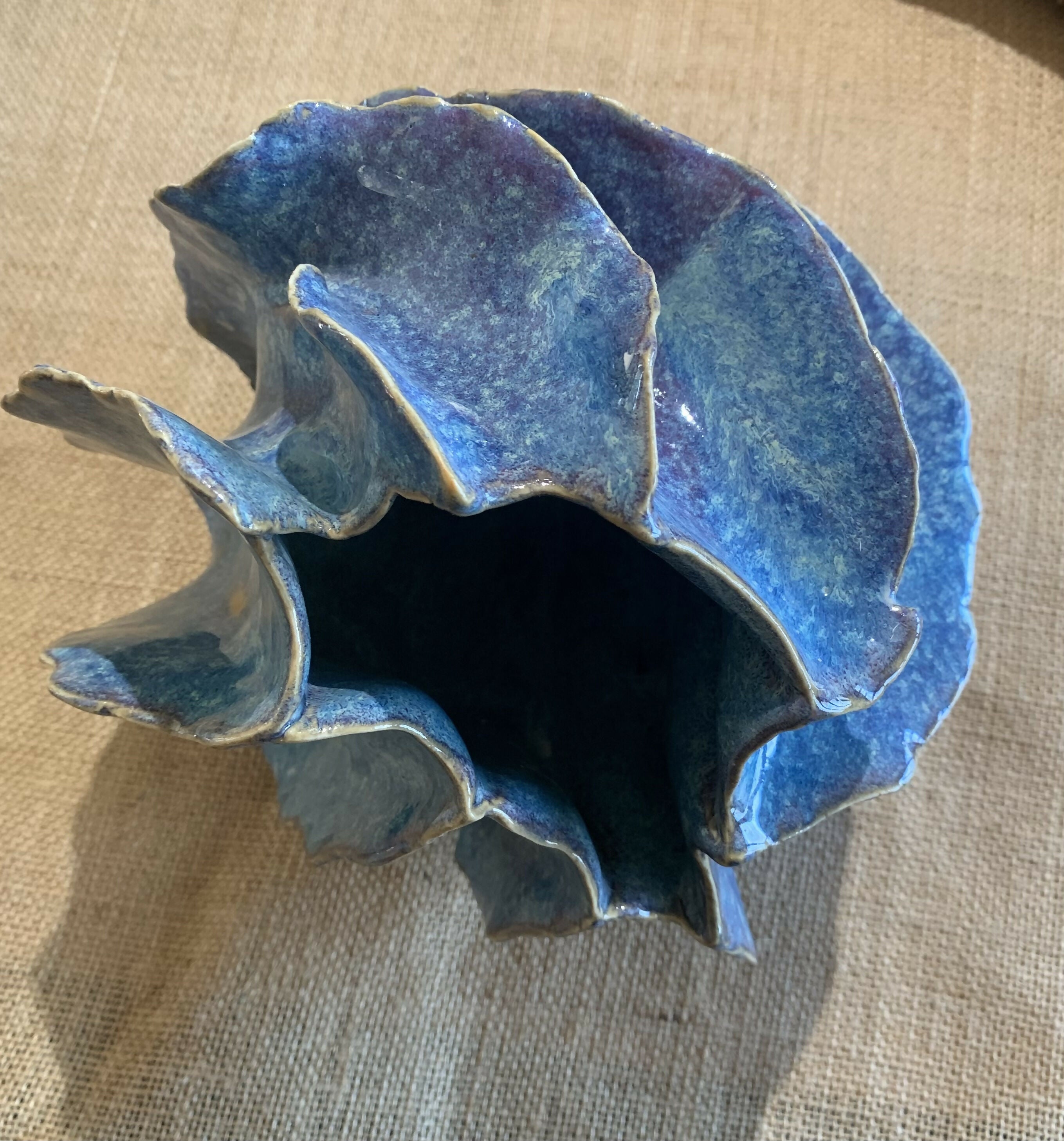 Abstract Sculpture Blue Seapod adrienne fierman