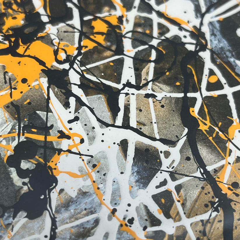Abstract Mixed Media Painting 'OVER ANTIQUE SHEET MUSIC TG9' - Original Framed Abstract Art Painting Sam Lewis