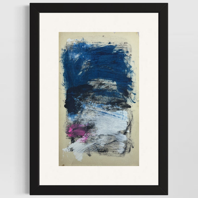 Abstract Mixed Media Painting '1861 PAPER SIGNED #22' - Original Mixed Media Abstract Art Painting Sam Lewis