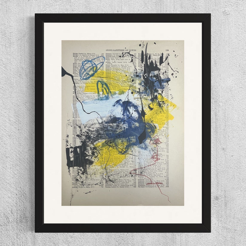 Abstract Mixed Media Painting 'WANDERLUST SERIES #13' - Original Mixed Media Abstract Art Painting Sam Lewis