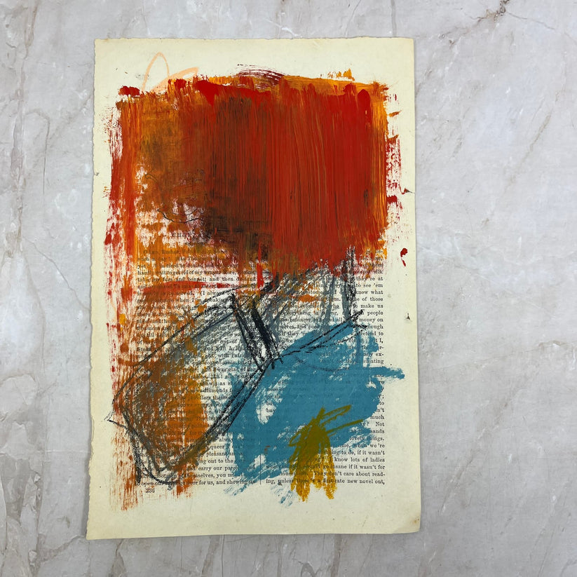 Abstract Mixed Media Painting '1861 PAPER SIGNED #11' - Original Mixed Media Abstract Art Painting Sam Lewis