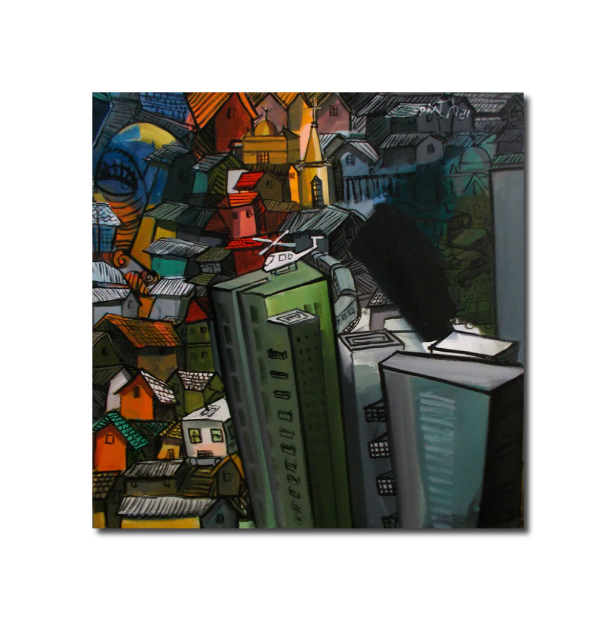 Abstract Acrylic Cityscape Contemporary A Cityscape, Original , One piece in the world SOURAJATA