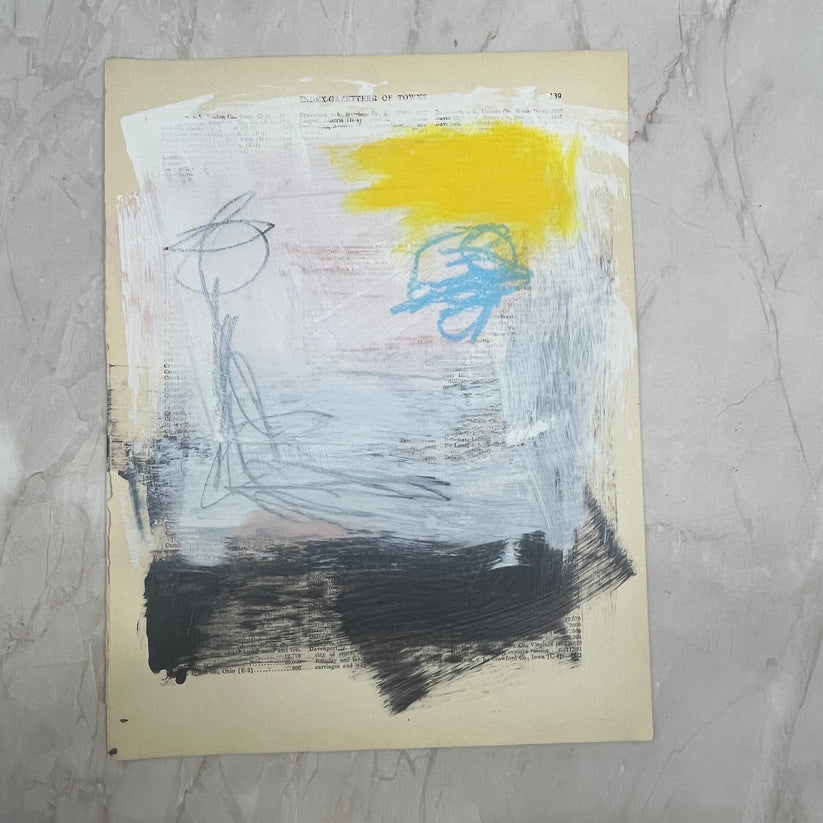 Abstract Mixed Media Painting 'WANDERLUST SERIES #17' - Original Mixed Media Abstract Art Painting Sam Lewis