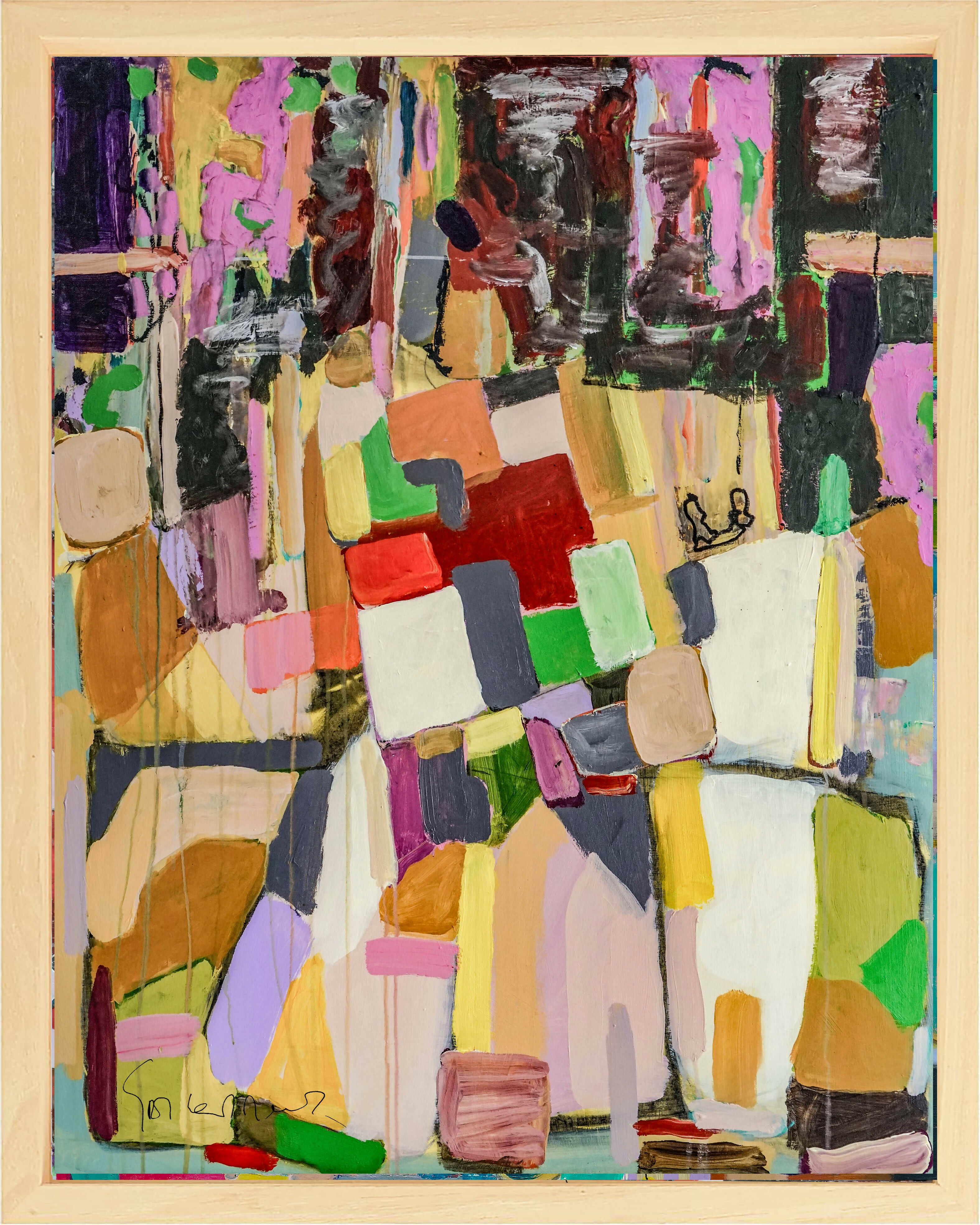 Abstract Acrylic Art Expressionist Geometric Plateau der Menschheit 18 Geert Lemmers