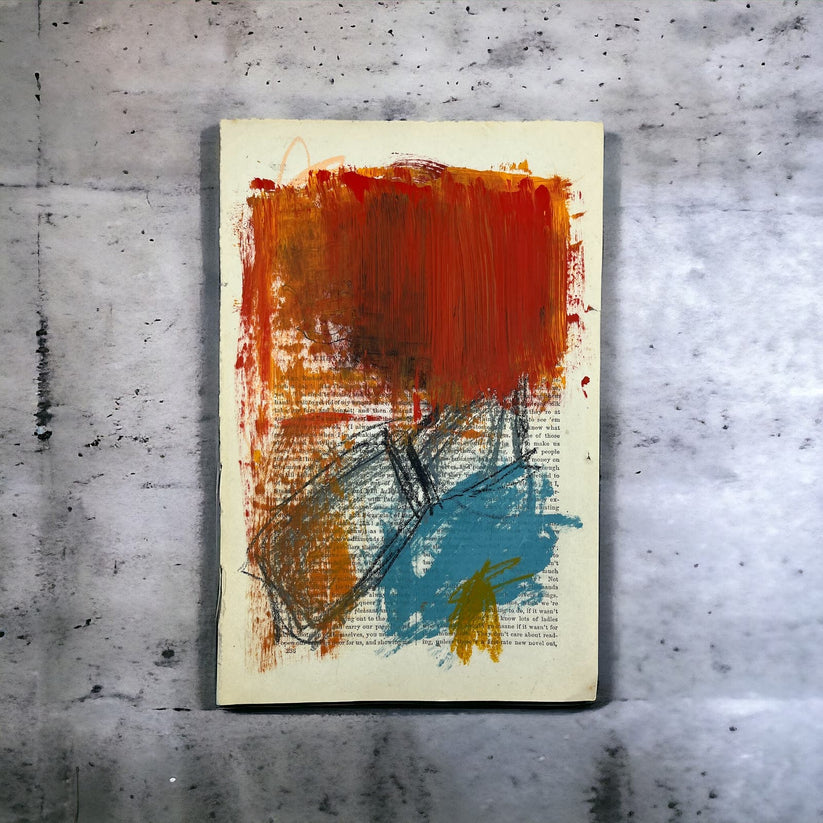 Abstract Mixed Media Painting '1861 PAPER SIGNED #11' - Original Mixed Media Abstract Art Painting Sam Lewis