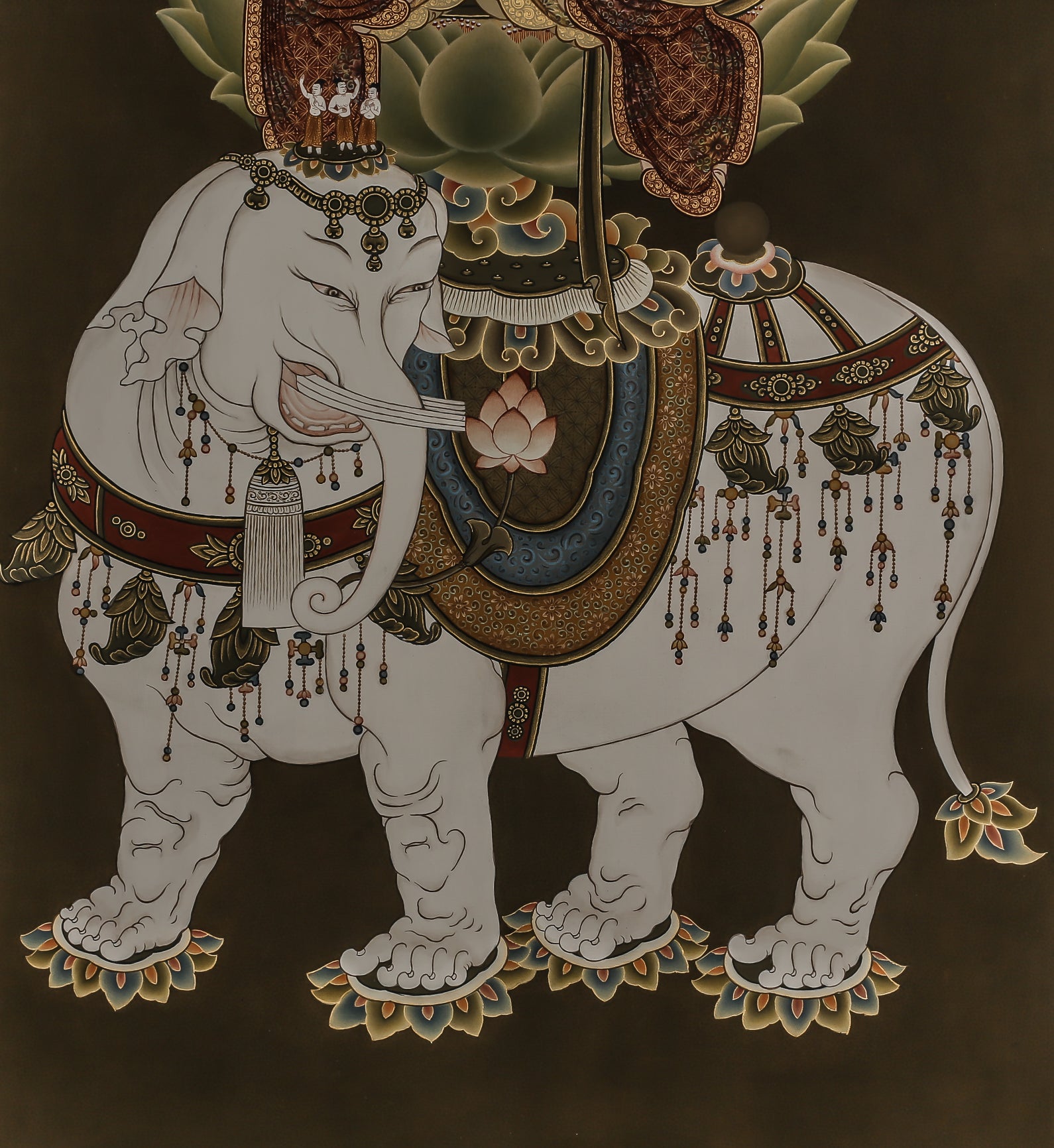 Design Figurative Painting Psychedelic Thanka Visionary 'JAPANESE BODHISATTVA FUGEN' Boudha Stupa Thanka Center