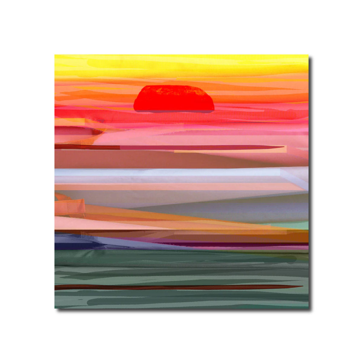 Abstract landscape 12; photoart and painting 60x60 cm. Geert Lemmers