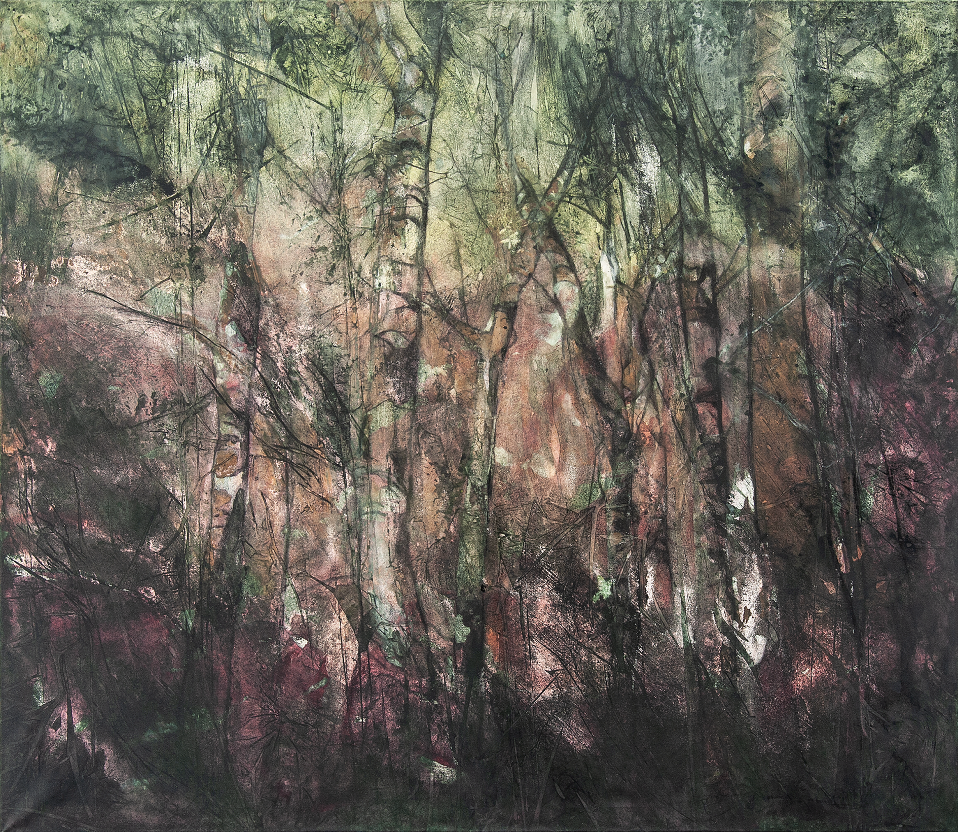 Painting 'FOREST VIEW WITH EVENING LIGHT' Susanne Meier zu Eissen-Rau