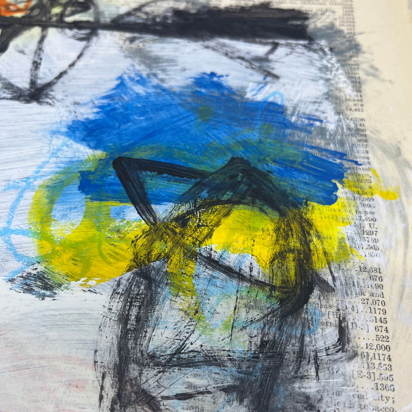 Abstract Mixed Media Painting 'WANDERLUST SERIES #11' - Original Mixed Media Abstract Art Painting Sam Lewis