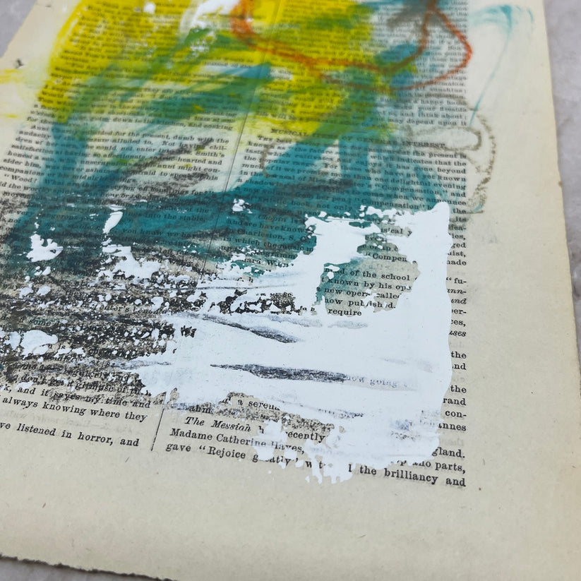 Abstract Mixed Media Painting '1861 PAPER SIGNED #23' - Original Mixed Media Abstract Art Painting Sam Lewis