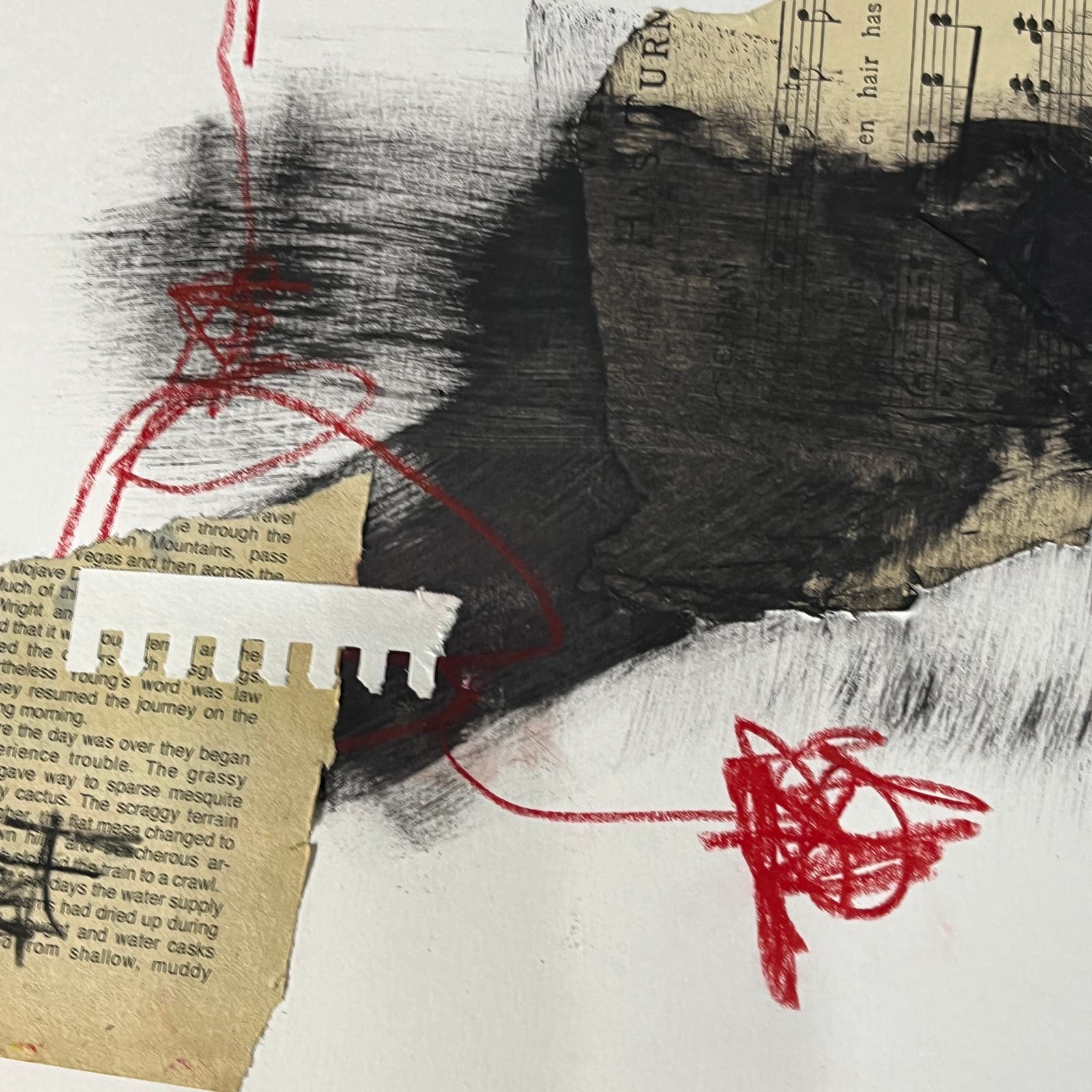 Abstract Mixed Media Painting 'FLAGRANT SECOND' - Mixed Media Abstract Art Painting Sam Lewis