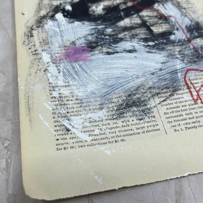 Abstract Mixed Media Painting '1861 PAPER SIGNED #24' - Original Mixed Media Abstract Art Painting Sam Lewis
