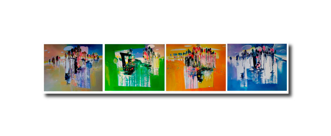 Art Drawing Landscape Oil Painting The Four seasons Enkhtaivan