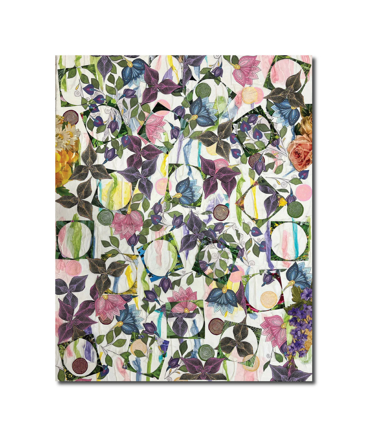 Abstract Collage Contemporary Mixed Media Reigning Flowers Alice Harrison