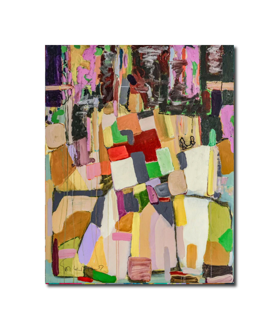 Abstract Acrylic Art Expressionist Geometric Plateau der Menschheit 18 Geert Lemmers