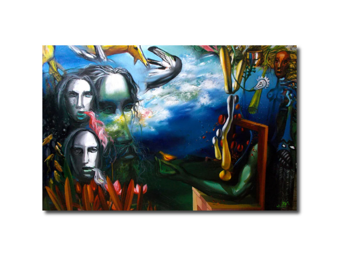 Acrylic Contemporary Figurative Tale of a Kingdom, Original , One piece in the world SOURAJATA
