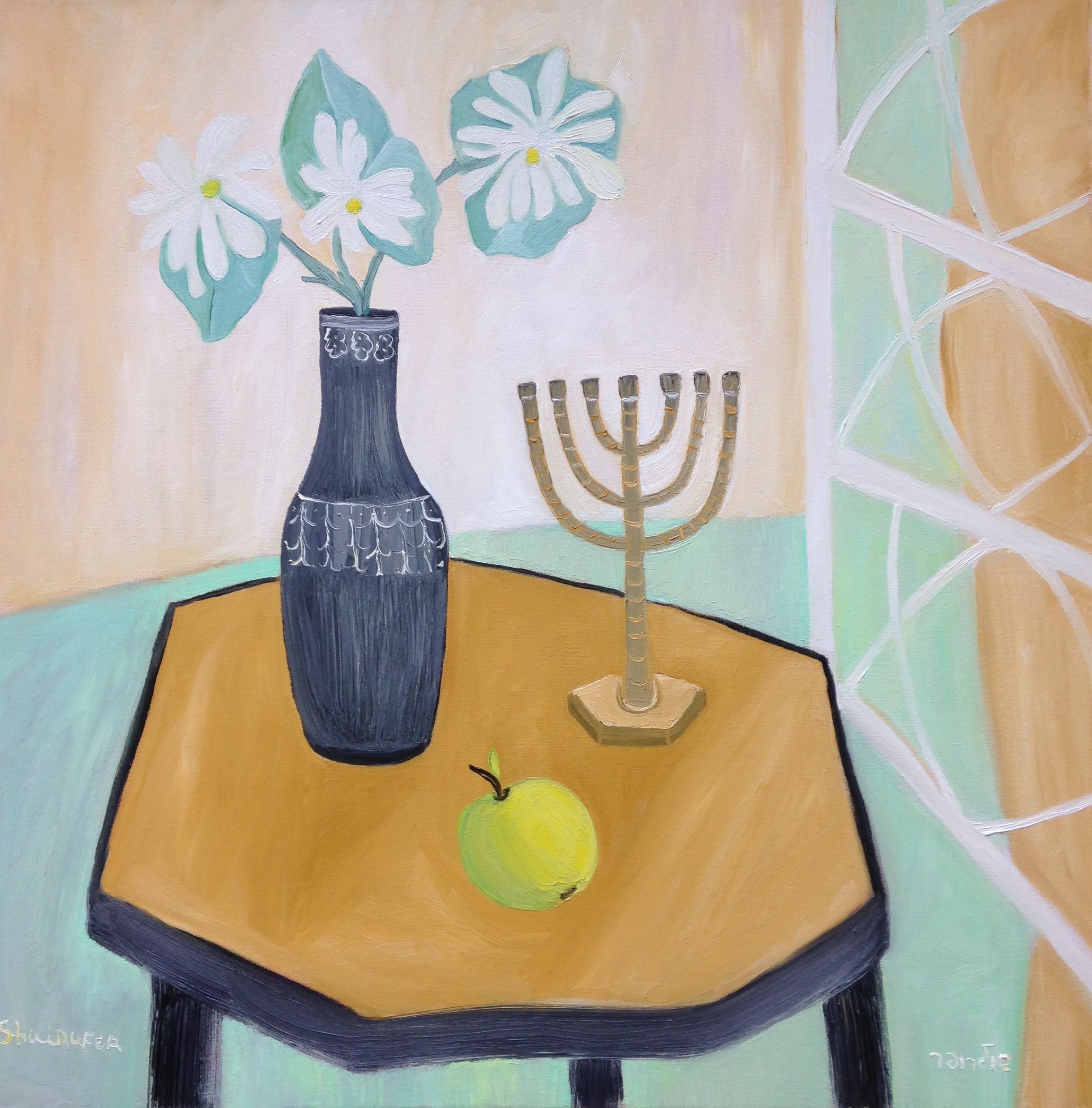 Figurative 'STILL LIFE WITH JASMIN' - Oil Painting Janna Shulrufer