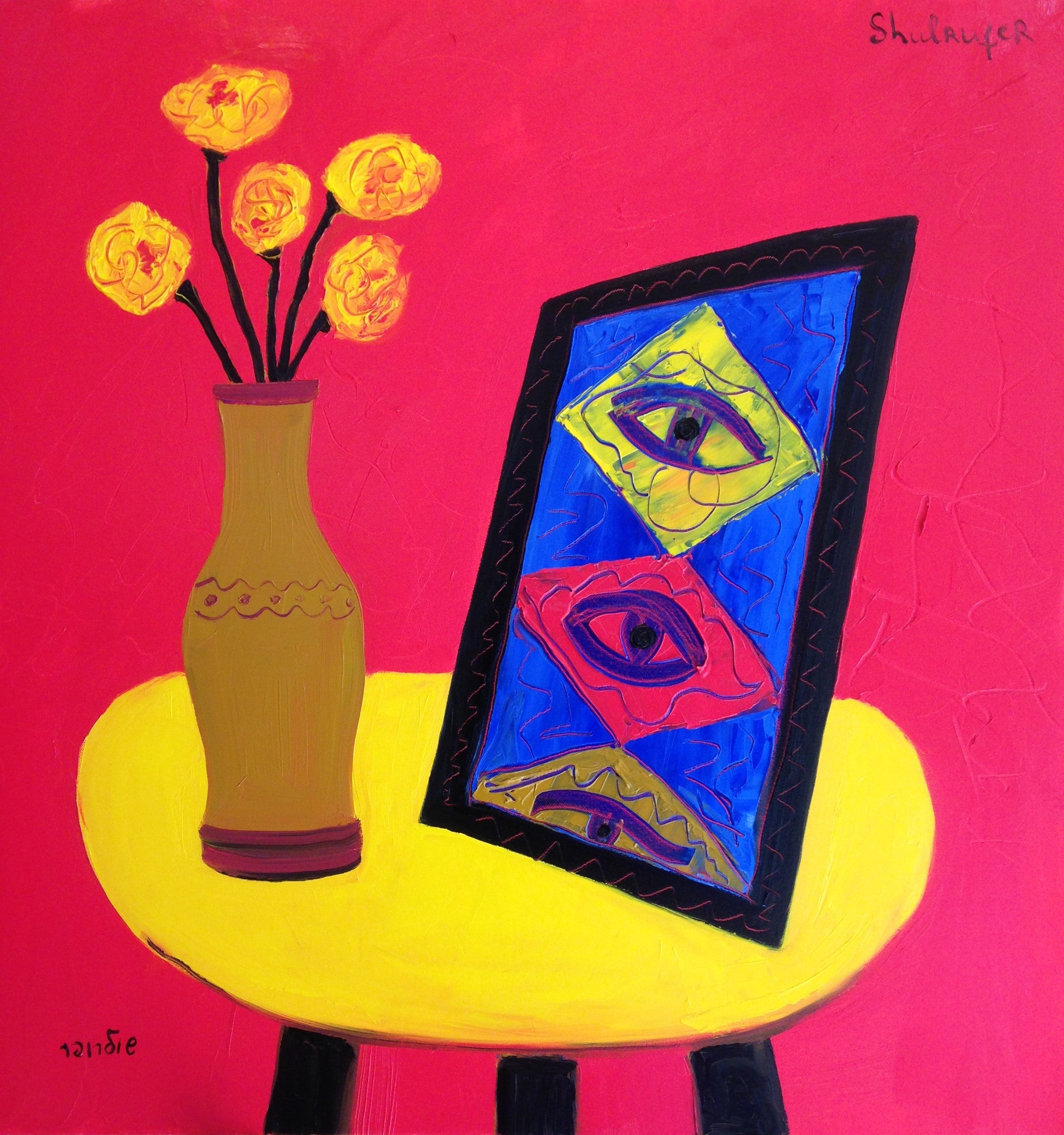 Figurative 'STILL LIFE WITH PICTURE' - Oil Painting Janna Shulrufer