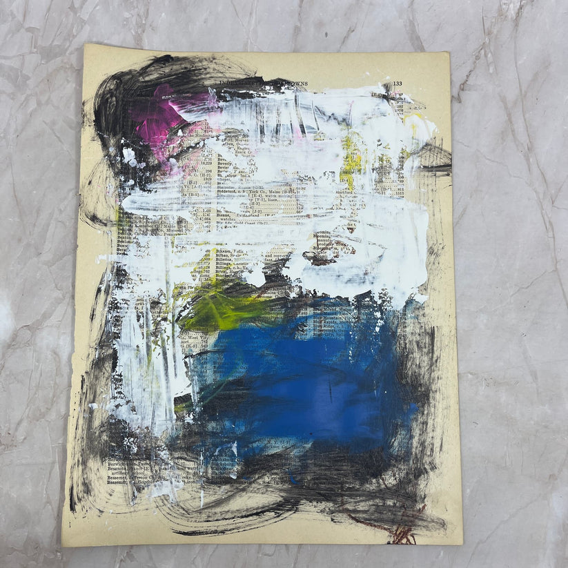 Abstract Mixed Media Painting 'WANDERLUST SERIES #9' - Original Mixed Media Abstract Art Painting Sam Lewis