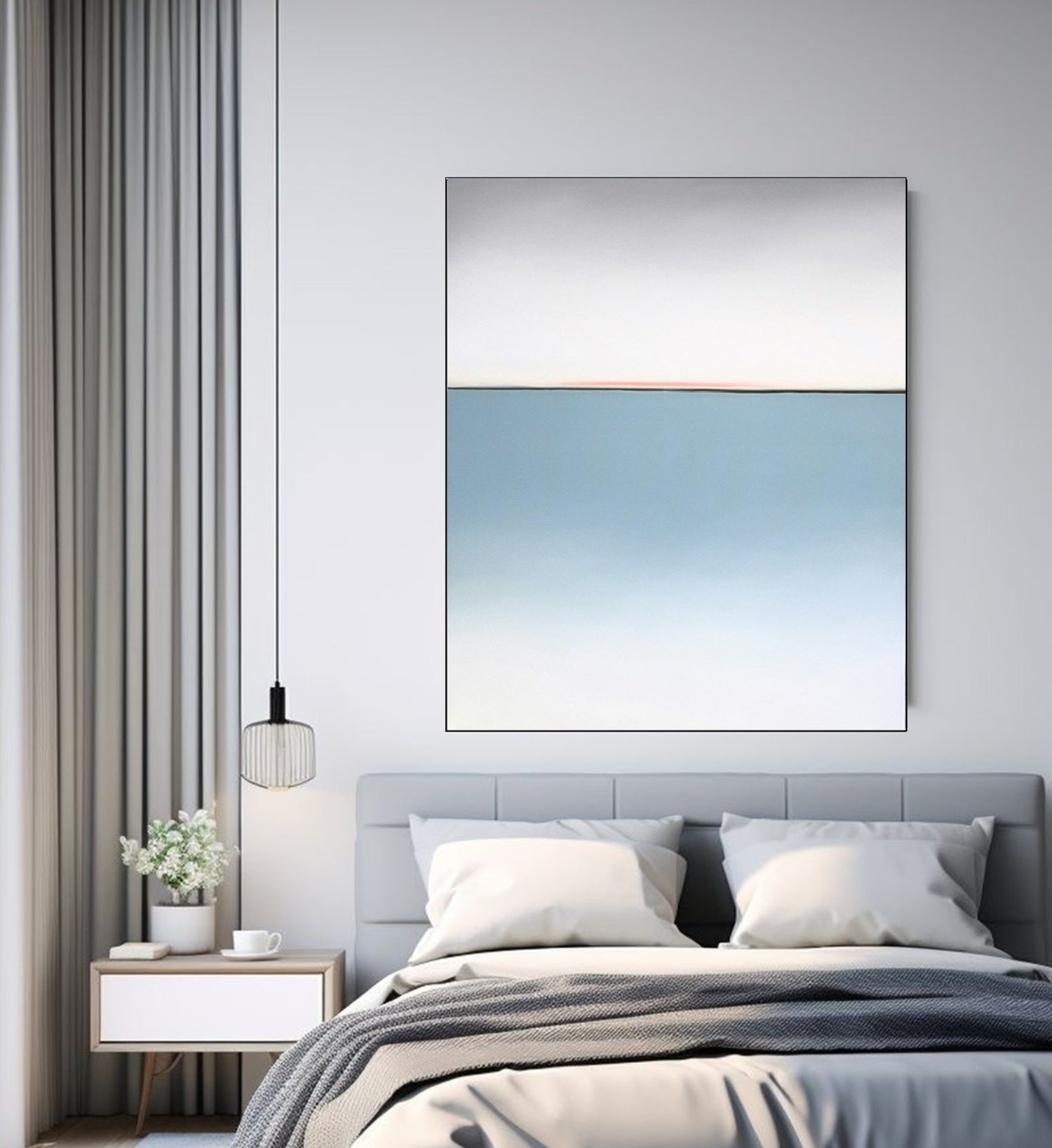 Horizon of Emotions #105, tender seascape painting Larissa Uvarova